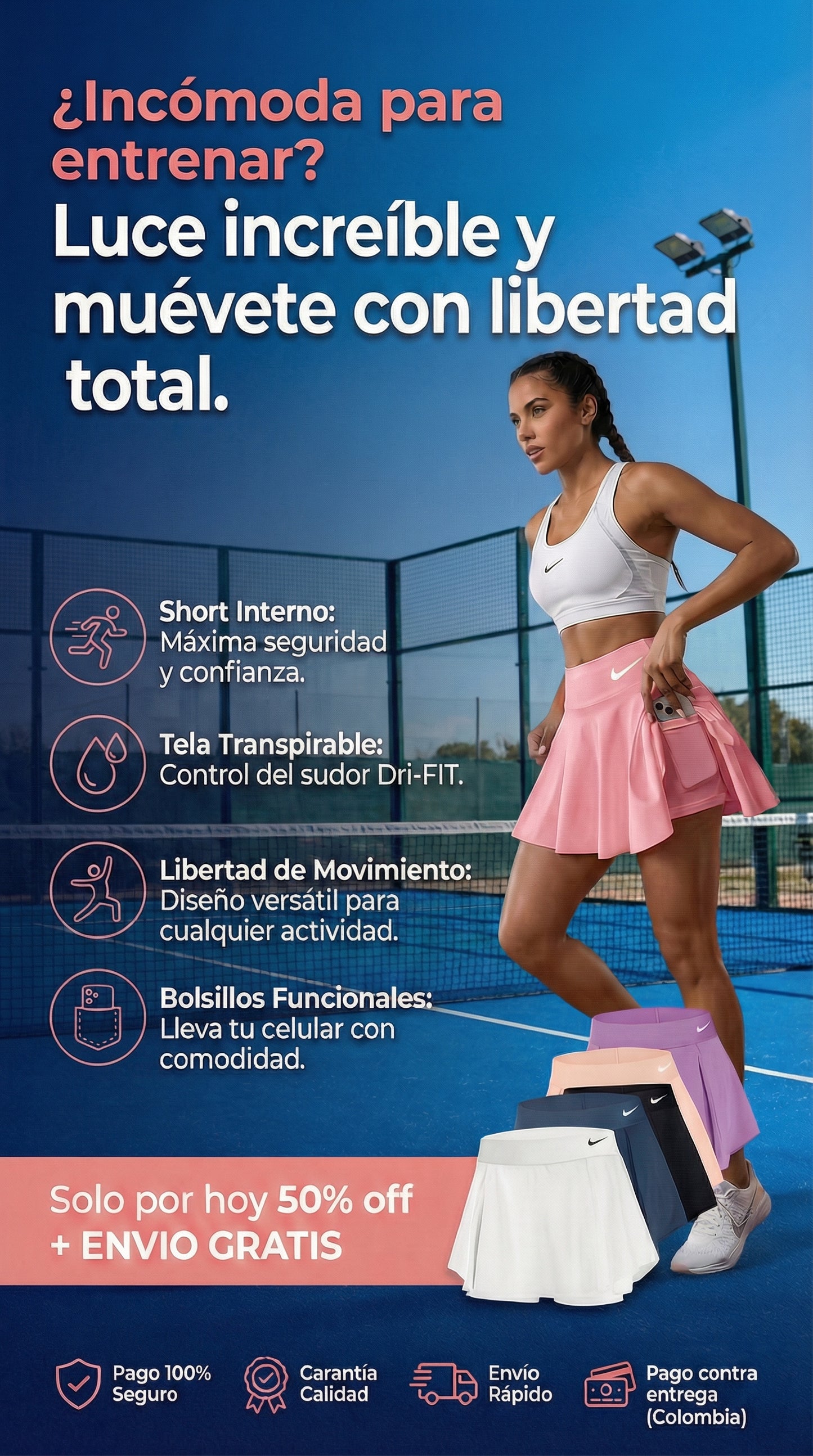 Falda con Licra interna Importada