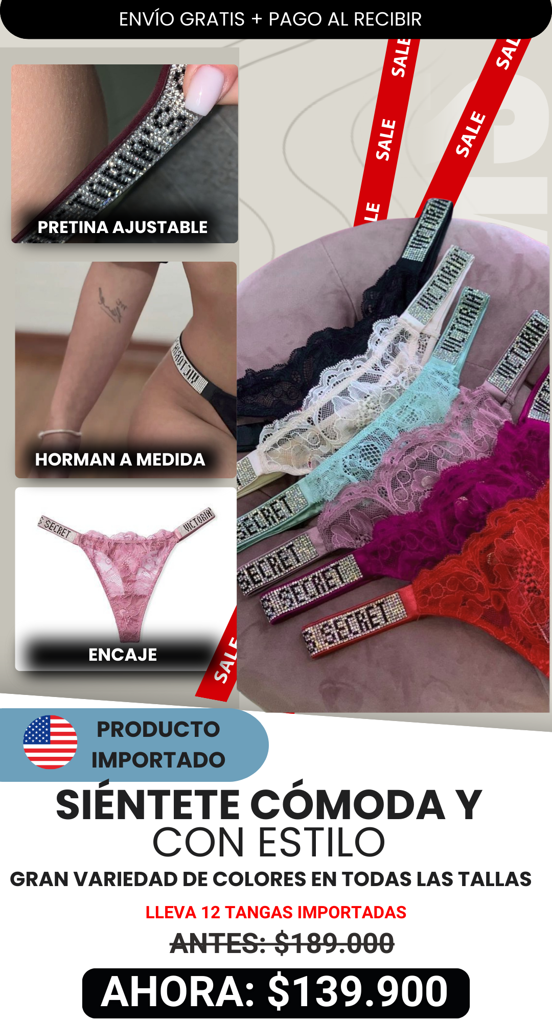 Paquete Tangas Lencería Importada