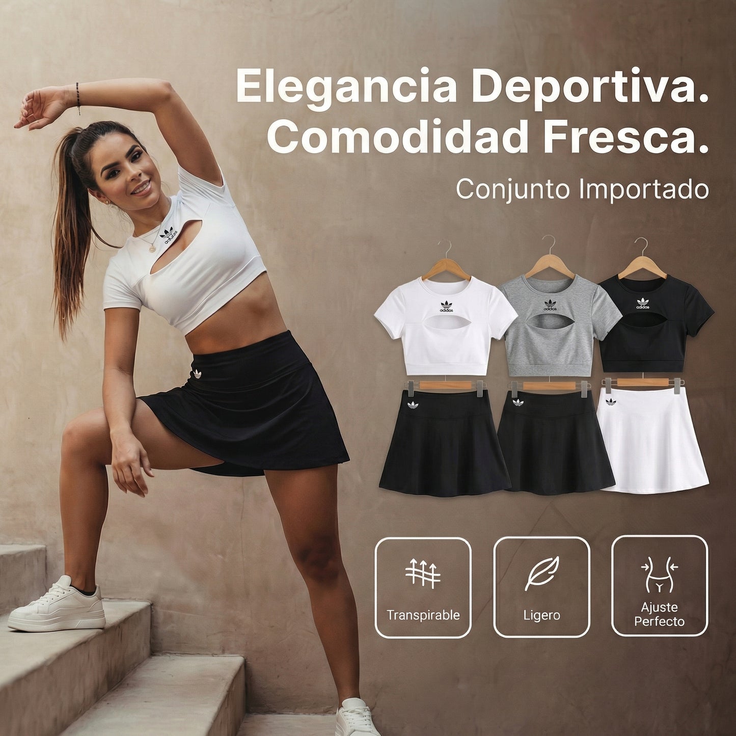 Set importado con falda short